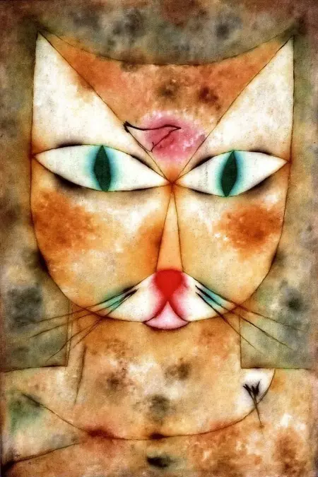 Stranger Things: Surrealistic Abstract Geometric Cubism Painting Style (Paul Klee)