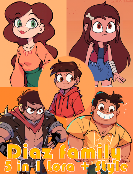 Diaz Family (Marco, Future Marco, Mariposa, Angie, Rafael Diaz) - Star vs the Forces of Evil v1.0