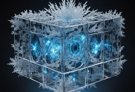 Abstract style a black and white cube with a lot of snow on it,intricate render,pixiv,deep dark blue,intricate abstract upper body,large cyberarrays data holograms,fractal,cage,( ( isometric ) ),in style of stanislav vovchuk,processor,intricate image,, <lora:a1bs2trac1t:1>,a1bs2trac1t,, Ice Dragon aura concept art, pale blue-white aura that spirals & flows like a storm, with frosty edges & sparkling energy shimmering effect across their body, crystalline effect, eyes glow with the aura's pale blue-white color, dynamic shadows, shadows shift and move unnaturally, the aura influences the surroundings, such as igniting nearby objects, frosting the ground, or distorting the air. (Beeple, holography, eyes), . Non-representational, colors and shapes, expression of feelings, imaginative, highly detailed