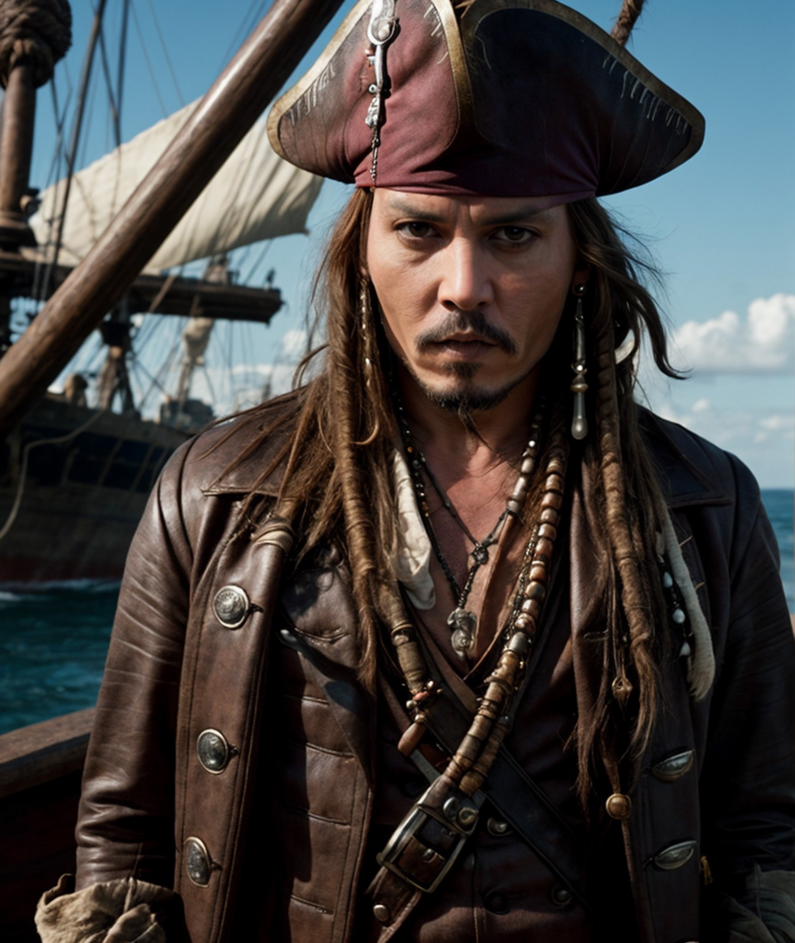 cinematic photo photo, (Minion) impersonating Captain Jack Sparrow from (Pirates of the Caribbean) played by Johnny Depp i...