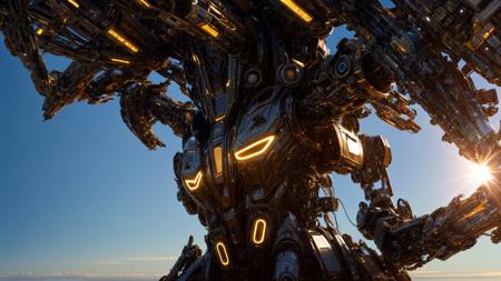 futuristic, beautiful tree in the center, mecha, masterpiece, best quality, perfect lighting, close-up,  <lora:AnimeRage:0.2> <lora:3DRendering:0.5> <lora:GlowingRunes:0.3> <lora:MoreDetails:0.5> <lora:WanoStyle:1>