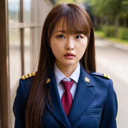 ichikamatsumoto,Hyper-detailed,hyper realistic,1girl, uniform,upper_body <lora:ichikamatsumoto_loha:0.7>