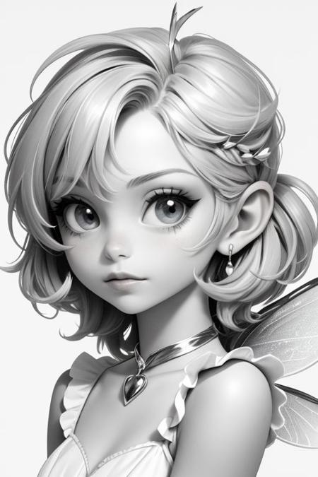 Masterpiece colored Portrait of an adorable whimsical Tinkerbell