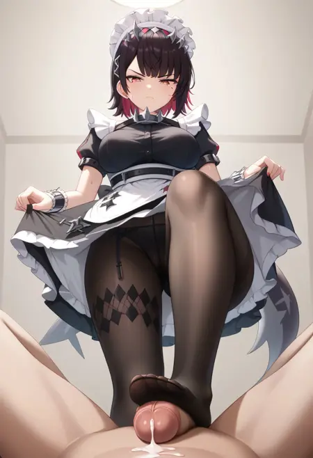 Stepped on penis footjob