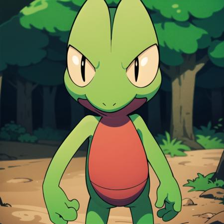 centered, award winning photo, (looking at viewer:1.2), |  Treecko_Pokemon, |forest, | bokeh, depth of field, cinematic composition, | <lora:Treecko_Pokemon_AnyLora:0.8>