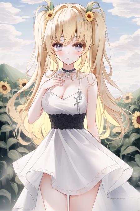 <lora:TanDo-style-LoRA_v1.0:0.7>
blonde hair, twintails, sundress, sunflower,, masterpiece, best quality, highly detailed