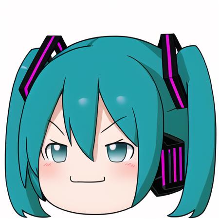 masterpiece, best quality,  <lora:22_yukkuri_lora:1>, yukkuri, hatsune_miku, smug, white_background, full_body