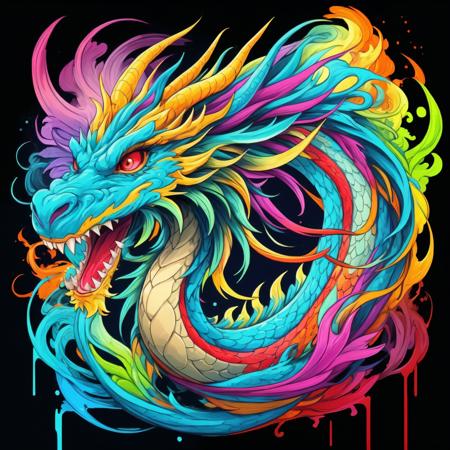 a colorful dragon on a black background, highly intricate and colorful, colorful intricate masterpiece, full of colors and rich detail, bright colors highly detailed, intricate colorful masterpiece, colourful!! highly detailed, very detailed and colorful, intricate vibrant colors, cyan chinese dragon fantasy, dragon art, highly intricate in technicolor, intricate colorful, smooth chinese dragon, china silk 3d dragon,  <lora:DragonsAbstract:0.4>