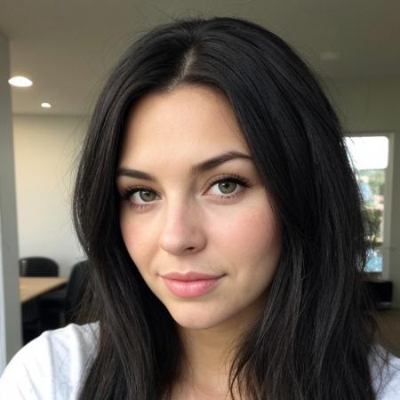 1girl. dark green eyes, black long hair