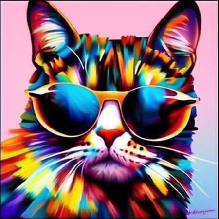 0xwpap, portrait of a fantasy cat, funny, with glasses