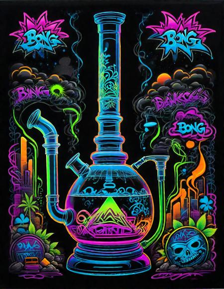 Black Neon Graffiti Style | Pony & SDXL SDXL