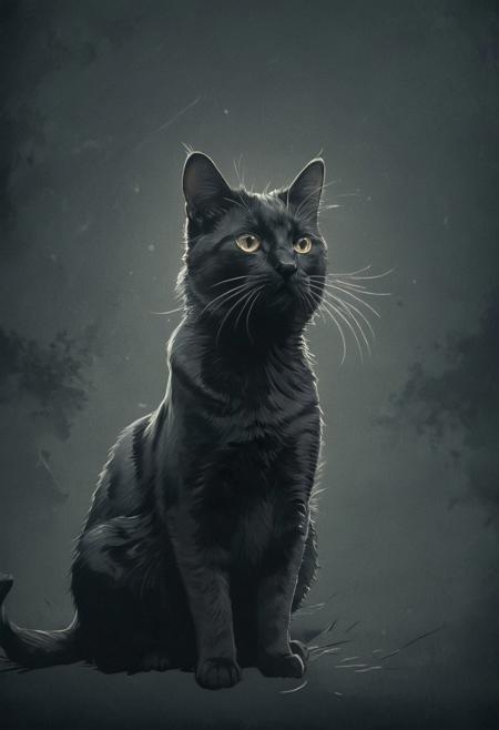 black and white cat drawing, cat design, cat illustration, cat theme logo, black and white vector drawing, vector line art, line art, ink drawing, black and white vector, black and white cat, detailed cat, black and white line art, behance hd line art, fluffy cat t-shirt design, black outline illustration, simple line art, vector tracing, thick vector line art, black line art, realistic anime cat. highly detailed and hyper realistic photo, by Alena Aenami , by Archibald Thorburn , by Daniele Afferni , in the style of  monochromatic silhouette reflection,  limited dark palette, unusual dark colors, faded colors, atmospheric haze, highly dramatic cinematic lighting, motion blur, film grain,  professional, excellent composition, finest details, maximized details, ultimate detail level, masterpiece, best quality