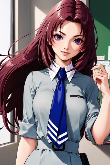 masterpiece, best quality
<lora:zs_Chisato:1> chisatopersona, necktie, long hair, school uniform, purple hair, purple eyes