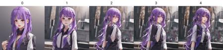 1girl, purple hair, standing,   <lora:Simplenegative_XL_v1_AutoRunMech:0>