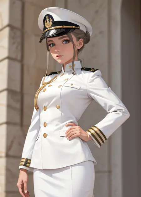 naval uniform (white military uniform)