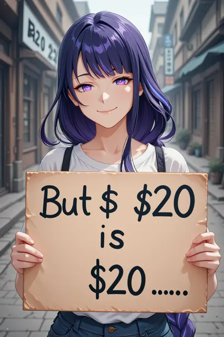 🌟💸 But $20 is $20... Sign Concept - Illustrious NoobAI 🌟💸