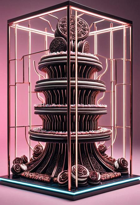 score_9, score_8_up, score_7_up,
All made of creamy cookies world:
(
cyberpunk dessert structure, metallic exoskeleton, transparent acrylic panels, glowing wires, creamy cookies, rose gold accents, silver details, bronze framework, neon pink highlights, dynamic lighting, action shot, high-speed photography, intricate details, ultra-fine details.
Rose gold, silver, bronze, neon pink.
)
masterpiece, best quality, absurdres, Ultra-HD, 8K cinematic, flawless, hyperrealistic, intricate details, ultra-fine details, amazing quality, highres.
super exquisite, micro details, delicate textures, intricate patterns, definition so sharp.
elegant, sophisticated, epic, breathtaking, grand banquet, culinary art, dessert paradise.
cute, adorable, dreamy, pastel colors, soft palette, muted tones, desaturated colors, ethereal.
gradient, iridescent, shifting colors, nuanced tones, subtle transitions, volumetric lighting.