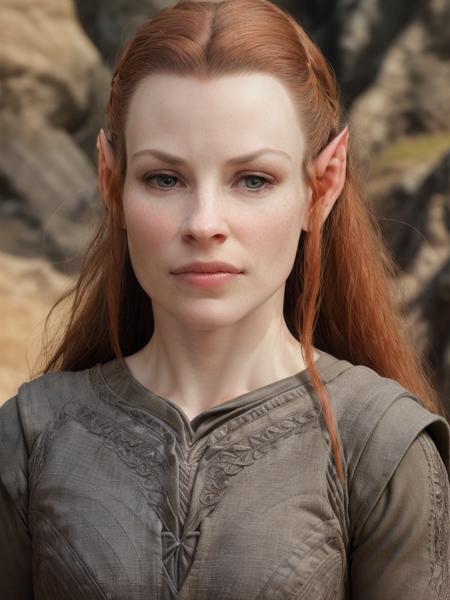 masterpiece, best quality, 35 years old, raw photo, detailed, perfect skin,  pale skin, deep shadows, striking color, elf woman
 <lora:Tauriel:0.8> Taur1al