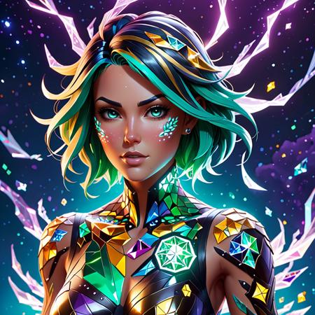 Fortnite Art Style, (Unfinished Painting:1.3) of (Visual novel:1.3),(Hopeless:1.3) Brass, intricate,   polygon, interconnected regions,  Ebony,  Emerald,    Gold, Silver, Bronze, Diamond, Topas, Amethyst,  Regular pattern,  Animal, Flower,  Fractal,     wool,  Solar-Powered Lamp: A lamp that stores energy from the sun and shines brightly at night.,Tattooed Skin: Body art created with ink injected into the skin.,Gale: Strong winds, typically ranging from 34 to 40 knots. <lora:crystalz:1> crystalz,(by Artist Tara McPherson:1.3),(Cutester Art:1.3),(Electric Colors:1.3), 3D cartoon, colorful, Fortnite Art Style
