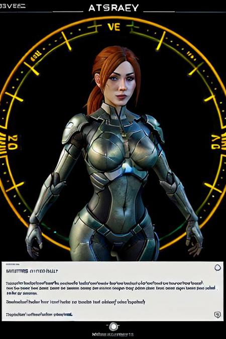 a (futuristic military rpg (VYDIA) video game), redhead character with ((inventory and equipment slots overlay, item descriptions and icons, top menu and compass)) BREAK
in a (dark city street at night time) BREAK
dutch angle, dolly zoom, deep shadows, intricate details, lens flare