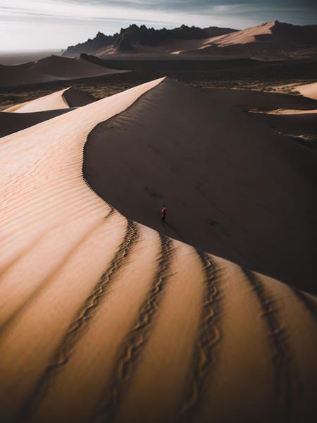 <lora:VerticalLandscapes:1>a lone person standing on top of a sand dune