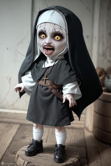 (best quality:1.2), (detailed:1.2), valak, chibi, standing, open mouth, looking at viewer, <lora:valak:0.8>