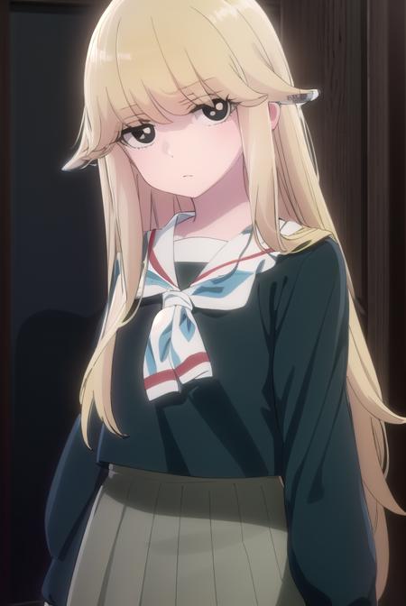 uramimagahara, <lora:urami magahara s1-lora-nochekaiser:1>,
urami magahara, long hair, blonde hair, (black eyes:1.5),
BREAK skirt, school uniform, serafuku,
BREAK indoors, classroom,
BREAK looking at viewer, (cowboy shot:1.5),
BREAK <lyco:GoodHands-beta2:1>, (masterpiece:1.2), best quality, high resolution, unity 8k wallpaper, (illustration:0.8), (beautiful detailed eyes:1.6), extremely detailed face, perfect lighting, extremely detailed CG, (perfect hands, perfect anatomy),