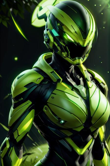 spacesuit, helmet, sky, (dynamic pose:1.2), green background, gradient,  glowing eye, shadow <lora:SpacesKnigts3.1:0.7>