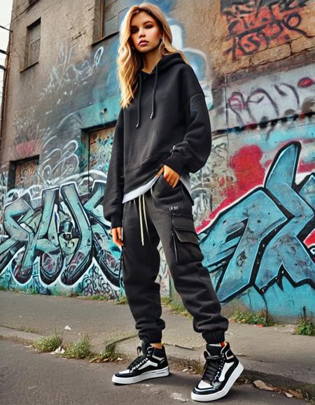 cinematic still 2000sfashionlora, 1girl, graffiti, pants, shoes, hood, blonde hair, hoodie, long hair, drawstring . emotional, harmonious, vignette, 4k epic detailed, shot on kodak, 35mm photo, sharp focus, high budget, cinemascope, moody, epic, gorgeous, film grain, grainy, 2000sfashionlora, 1girl, graffiti, pants, shoes, hood, blonde hair, hoodie, long hair, drawstring, intricate, elegant, highly detailed, dramatic light, illuminated, sharp focus, cinematic, full color, inspired very coherent, iconic, fine detail, perfect composition, aesthetic, extremely inspirational, unique, beautiful, creative, positive, glowing