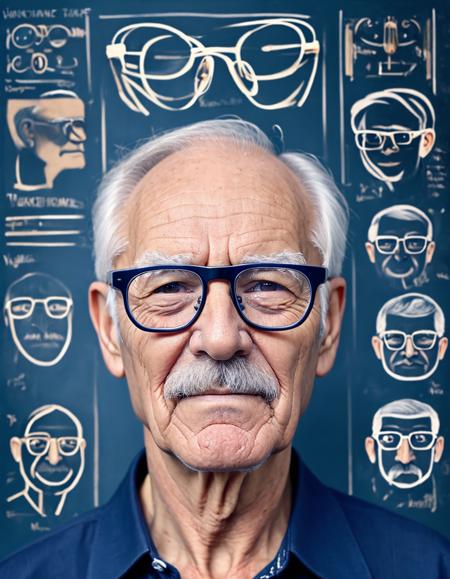 face focus, older man with eyeglasses, kkw-blueprint, <lora:kkw-blueprint-v1.0a:1>