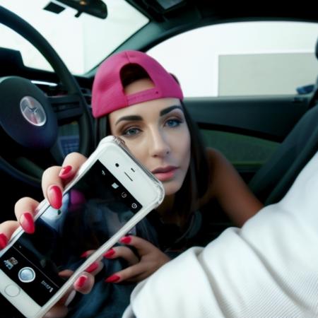 <lora:phbjcrsc:.9>, phbjcrsc, [teensaaaa, nail polish, car, pov, motor vehicle, pink nails, hetero, ,
22 year old,  
perfect skin perfect face ,
 European   model,
pretty face, Spindly body type , pretty eyes,
absurdly long hair , 
8k ,
 caustics lighting, real life, 
RAW photo, subject, 8k uhd,  soft lighting, high quality, film grain,  ,
photo realistic, 
<lora:add_detail:1.1>