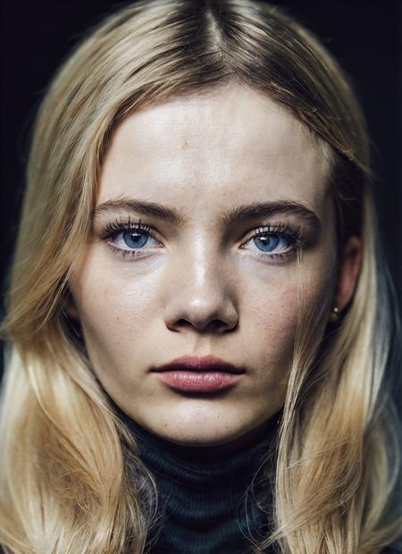 A stunning intricate full color portrait of (sks woman:1), wearing a black turtleneck, epic character composition, by ilya kuvshinov, alessio albi, nina masic, sharp focus, natural lighting, subsurface scattering, f2, 35mm, film grain, <lora:locon_freyaallan_v1_from_v1_64_32:1.25>