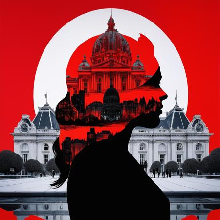 (Double exposure:1.3) effect of the beauty and the beast superimposed against opera house silhouette by Conrad Roset, Brandon Kidwell, Andreas Lie, Dan Mountford, Agnes Cecile, Jeremy Mann, oil and ink canvas, fine art, super dramatic light, photoillustration, amazing depth, hyperdetailed, iridescent red, redundant dreams, intricate detailed, amazing depth, stunning atmosphere, mesmerizing whimsical vibrant scenery, maximalism, complex masterwork by head of prompt engineering <lora:add-detail-xl:2>