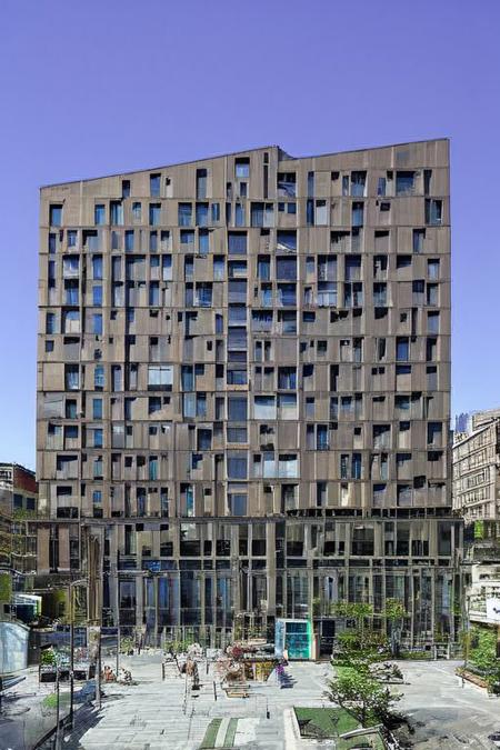 a building, modern architecture, Residential buildings, office buildings, shopping malls, hotels, CircuitBoard,
(intricate details, masterpiece, best quality:1.4), extremely dramatic lighting with deep shadows, wide angle view,
[:marble|granite|lbrick|tile|metal|concrete|glass|foliage_material texture:0.7], 
(real landscape:1.1), (blurred background:1.0), [buildings|trees|Crowd|buildings|trees|Crowd|buildings|trees|Crowd:0.7], (background, more_details:0.3) 
void, fair-face concrete, concrete, architecture, Isometric projection, stacked