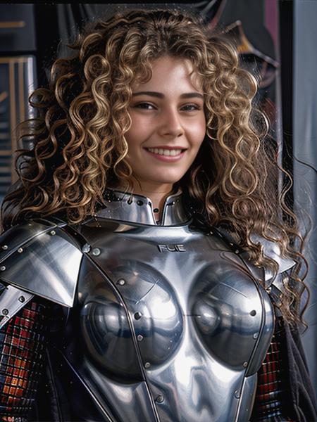 robot, UE5, Mech warrior,, DL, curly long hair, smiling, staring at the camera, photography, trending on artstation, sharp focus, studio photo, intricate details, highly detailed, front face, by greg rutkowski <lora:DL:0.9> <lora:add_detail:1>