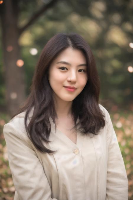 hansohee, standing, (park:1.4), (looking_at_viewer:1.2), (smile:0.1)
, RAW photo, (high detailed skin:1.2), 8k uhd, dslr, soft lighting, high quality, film grain, Fujifilm XT3 <lora:hansohee-free-v2-000010:0.9>