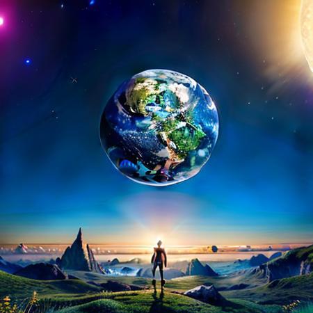 stretch, Sharp image, 4k, 8k, Detailed and Intricate, Cinematic,  
OverallDetail,  ultra detailed, ultra resolution, vault, no people, fully generated, amazing, beautiful, highest quality, detailed, perfect, 4k definition, great lighting,  many colors, shimmering horizon on an alien planet, abnormal color scheme