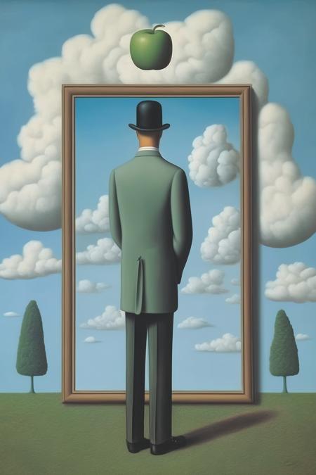 <lora:Rene Magritte Style:1>Rene Magritte Style - A painting by Ren Magritte if you know the Instagram.