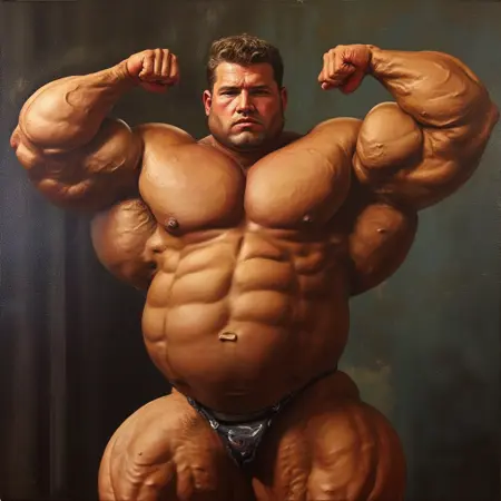 Bodybuilder with roidgut