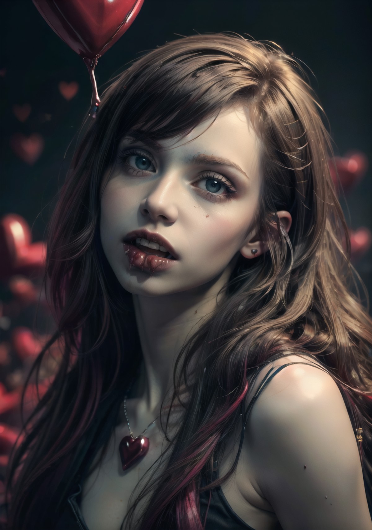 (masterpiece, best quality:2.0), (realistic, ultra realistic:1.5), (dark gloomy theme:1.1),
(girl:1.2), (abstract:1.5), (v...