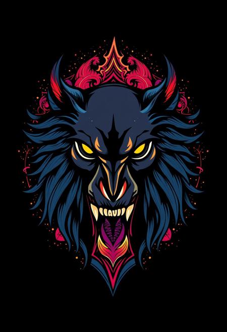 Ready design for printing on a t-shirt. On a black background