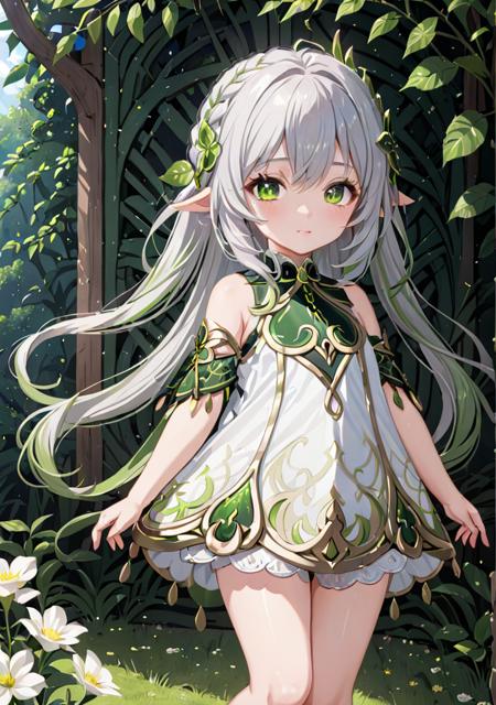 nahida  <lora:Nahida-real:0.8> silver hair