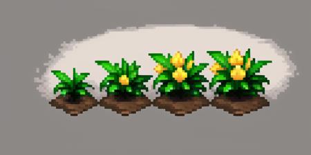 grass,plant growth process, reference table, no people, flower, gray background, simple background, growth stage, five stages, from young bud to luxuriant, still life, plant, leaf, soil,pixel,pixel art,pixelart,xiangsu,xiang su,no humans <lora:pixel plant growth:0.8>, masterpiece,best,quality