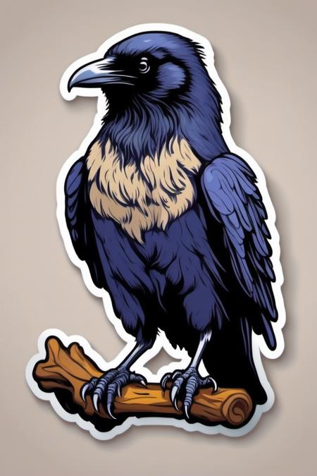 leonardo style, a sticker, raven black,vector illustration<lora:leonardo_illustration:1>