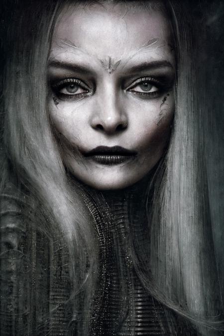 (dark theme:0.9), beauty woman, darkstyle  <lora:H.R.Giger_ArtStyle_640x960:0.85> <lora:Jaime_King_640x960:0.85>, (hdr:1.22), muted colors, complex background, hyperrealism, hyperdetailed, amandine van ray, slate atmosphere, cinematic, dimmed colors, dark shot, muted colors, film grainy, lut, spooky