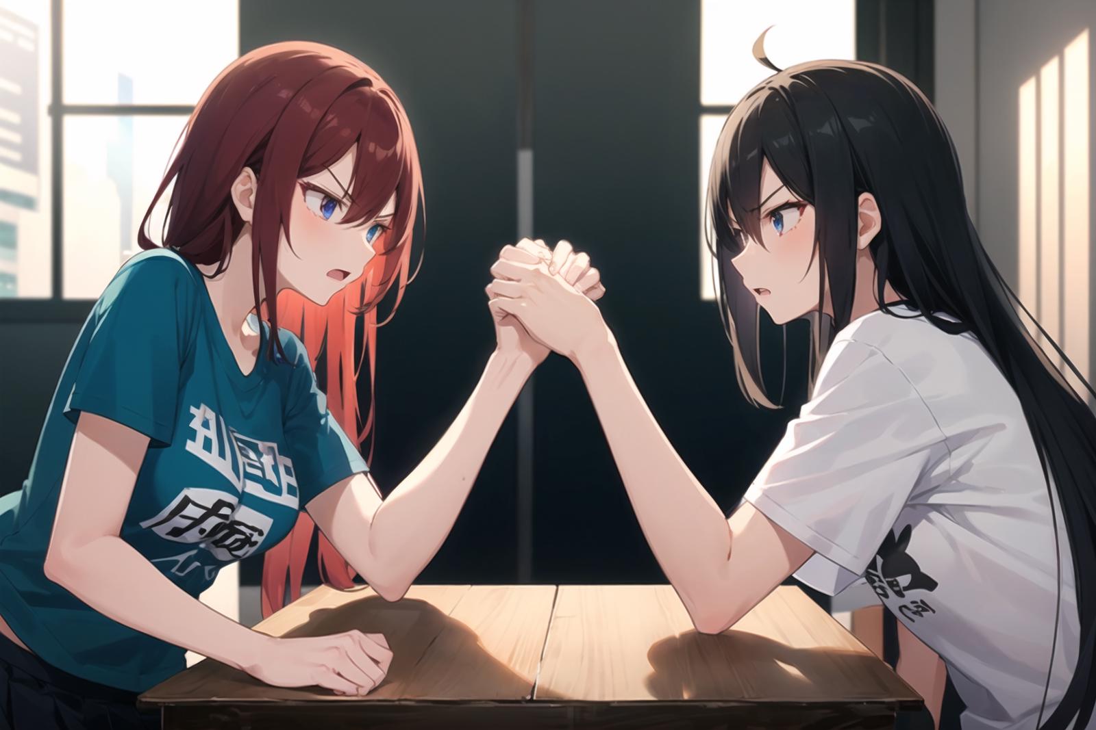 [OpenPose + Canny] Arm wrestling image by BlazzzX4