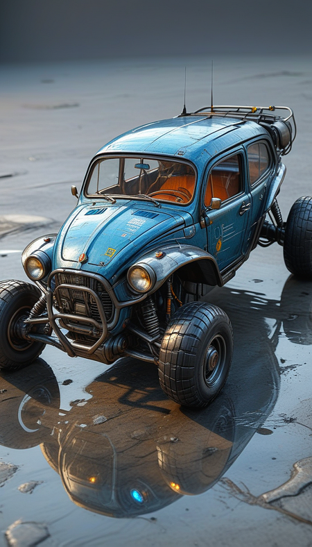 (in ARTIST style:1.4), (masterpiece:1.7), properly positioned, straight,
View of buggy vehicle
(science fiction texture, science fiction skin, someplastic, no humans, reflection, retro, transparent, device, Transparent Texture, skin texture, smartphone) blue and gray color,
(masterpiece:1.8), (highest detailed:1.8), , perfectly lighted, (contrast), (saturated), (((sharp focus))),
(hyperdetailed:1.3), (intricate details:1.2), (Refined details:1.3), (best quality:1.5), highly detailed textures, vibrant colors,
(ultra sharp focus:1.8), (detailed skin:1.8), (thin lines:1.8), (best quality:1.8),
<lora:Apparatus_-_Traction_City_Walkers_Vehicles:0.7>,