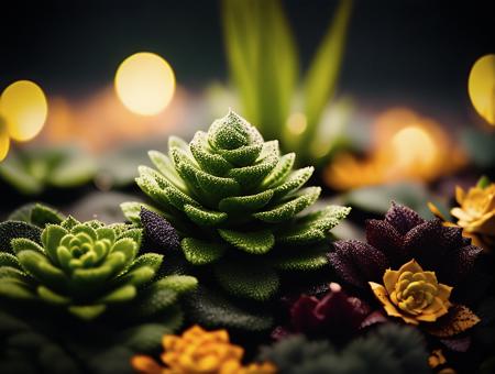 <lora:dooli_yiu_v10:0.7>, a close up of a bunch of green plants, 
fade, slate gray, orange color lookup, (teal and orange:0.7),  cinematic colors, vignette, lowkey, glowing, dark depth of field