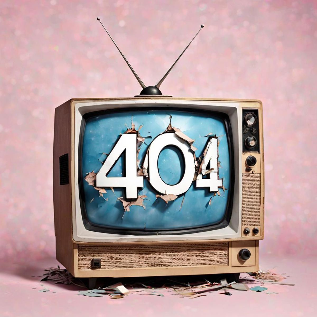 A television with the number 404 on it.