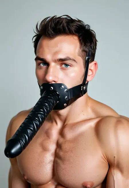 Dildo Mouth Gag - Gagged - Gagging - Strap On Face - BDSM